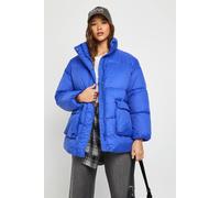 Boohoo Oversized Hooded Puffer Jacket In Cobalt cobalt 12