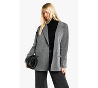 Boohoo Oversized Tailored Pinstripe Blazer In Grey grey 12