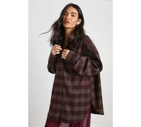 Boohoo Oversized Utility Check Shirt In Chocolate chocolate 8