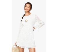 Boohoo Paisley Jacquard Ruched Mini Dress In Cream cream 12