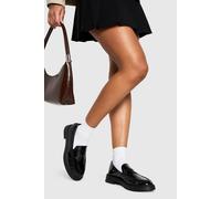 Boohoo Patent Ruched Loafers In Black black 7