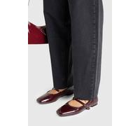 Boohoo Patent Square Toe Ballet Flats In Burgundy burgundy 8