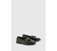 Boohoo Patent Tassel Loafers In Black black 4