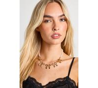 Boohoo Pearl & Bow Statement Necklace In Gold gold One Size