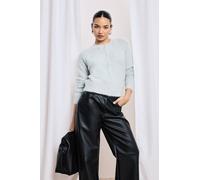 Boohoo Pearl Detail Button Through Cardigan In Grey grey S