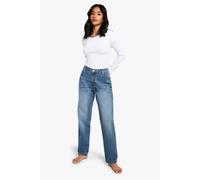boohoo Women's Petite Basic Slim Fit Jean in Light Wash | Size: 6/26L