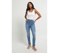Boohoo Petite Basics High Waist Skinny Jean In Mid Wash mid wash 12