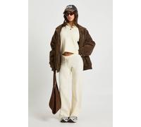 boohoo Women's Petite Collared Button Down Oversized Knitted Jumper & Straight Leg Trouser Co-Ord in Cream | Size: Large