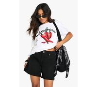 Boohoo Petite Denim Boyfriend Short In True Black true black 8