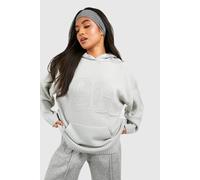 Boohoo Petite Dsgn Studio Knitted Hoodie In Grey grey 8