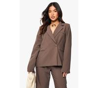 Boohoo Petite Essential Oversized Blazer In Taupe taupe 8