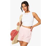 Boohoo Petite Gingham Shorts In Pink pink 8
