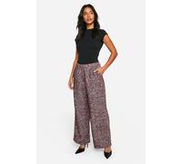 Boohoo Petite Herringbone Wool Look Trousers In Red red 8