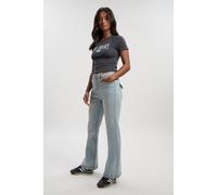 Boohoo Petite Mid Rise Y2K Bootcut Jean In Bleach Wash bleach wash 12