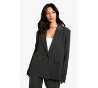 Boohoo Petite Oversized Blazer In Charcoal charcoal 14