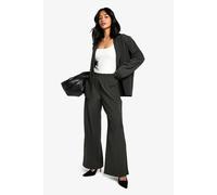 Boohoo Petite 'pull On' Elasticated Waistband Tailored Trouser In Charcoal charcoal 16