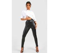 Boohoo Petite Super Stretch Waist Shaping Leather Look Leggings In Black black 14