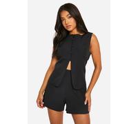 Boohoo Petite Tailored Waistcoat In Black black 12