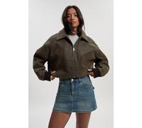 Boohoo Petite Y2K Denim Skirt With Back Pockets In Vintage Wash vintage wash 10