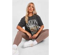 Boohoo Plus Arizona Washed Oversized T-Shirt In Charcoal charcoal 20