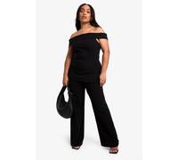 Boohoo Plus Bardot Corset Style Wide Leg Trouser Co-Ord In Black black 24