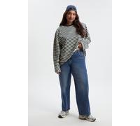 Boohoo Plus Basic Boyfriend Jean In Acid Wash Dark Blue acid wash dark blue 28/32L