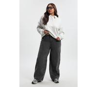 Boohoo Plus Basic Straight Leg Jeans In Grey grey 16