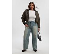 Boohoo Plus Basics High Waisted Boyfriend Jeans In Ice Blue ice blue 16