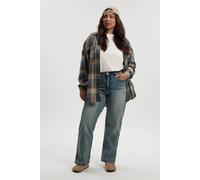 Boohoo Plus Basics Split Hem Straight Leg Jeans In Ice Blue ice blue 28