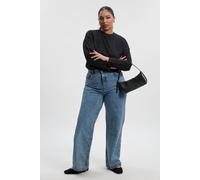 Boohoo Plus Basics Split Hem Straight Leg Jeans In Light Blue light blue 20/32L