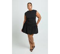 Boohoo Plus Bengaline Puffball Skater In Black black 16