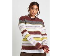 Boohoo Plus Brushed Knit Multi Stripe Oversized Crew Neck Jumper multi 20-22