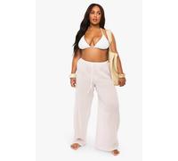 Boohoo Plus Cheesecloth Beach Trousers In Pink pink 22