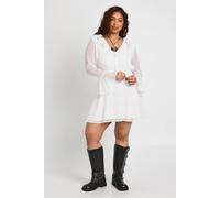 Boohoo Plus Chiffon Ruched Waist Skater Dress In Ivory ivory 20