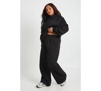 Boohoo Plus Core Basic Pintuck Detail Straight Leg Jogger In Black black 24