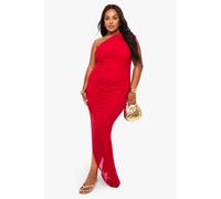 Boohoo Plus Draped Mesh Maxi Dress In Red red 16