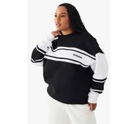 Boohoo Plus Dsgn Studio Colour Block Sweatshirt In Black black 24