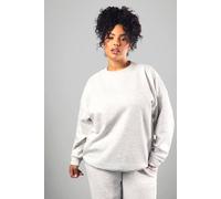 Boohoo Plus Dsgn Studio Embroidered Oversized Sweatshirt In Ash Grey ash grey 16