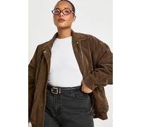 Boohoo Plus Fuax Leather Gold Trim Belt In Black black One Size