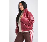 boohoo Women's Plus Funnel Neck Jacket in Red | Size: 20