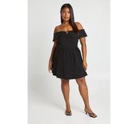 Boohoo Plus Gold Trim Bardot Skater In Black black 20