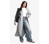 Boohoo Plus Knitted Oversized Maxi Cardigan In Light Grey light grey 22