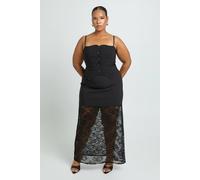 Boohoo Plus Lace Contrast Maxi Skirt In Black black 22