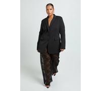 boohoo Women's Plus Lace Wide Leg Trousers in Black | Size: 16