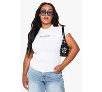Boohoo Plus Live Forever Fitted Tee In White white 20