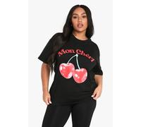 Boohoo Plus Mon Cheri Oversized T-Shirt In Black black 16