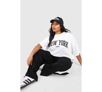 Boohoo Plus New York Oversized T-Shirt In White white 26