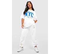 Boohoo Plus Nyc Oversized T-Shirt In White white