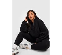 Boohoo Plus Oversized Half Zip Sweatshirt And Legging Set In Black black 26