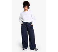 boohoo Women's Plus Peached Elasticated Waist Trouser in Petrol | Size: 28